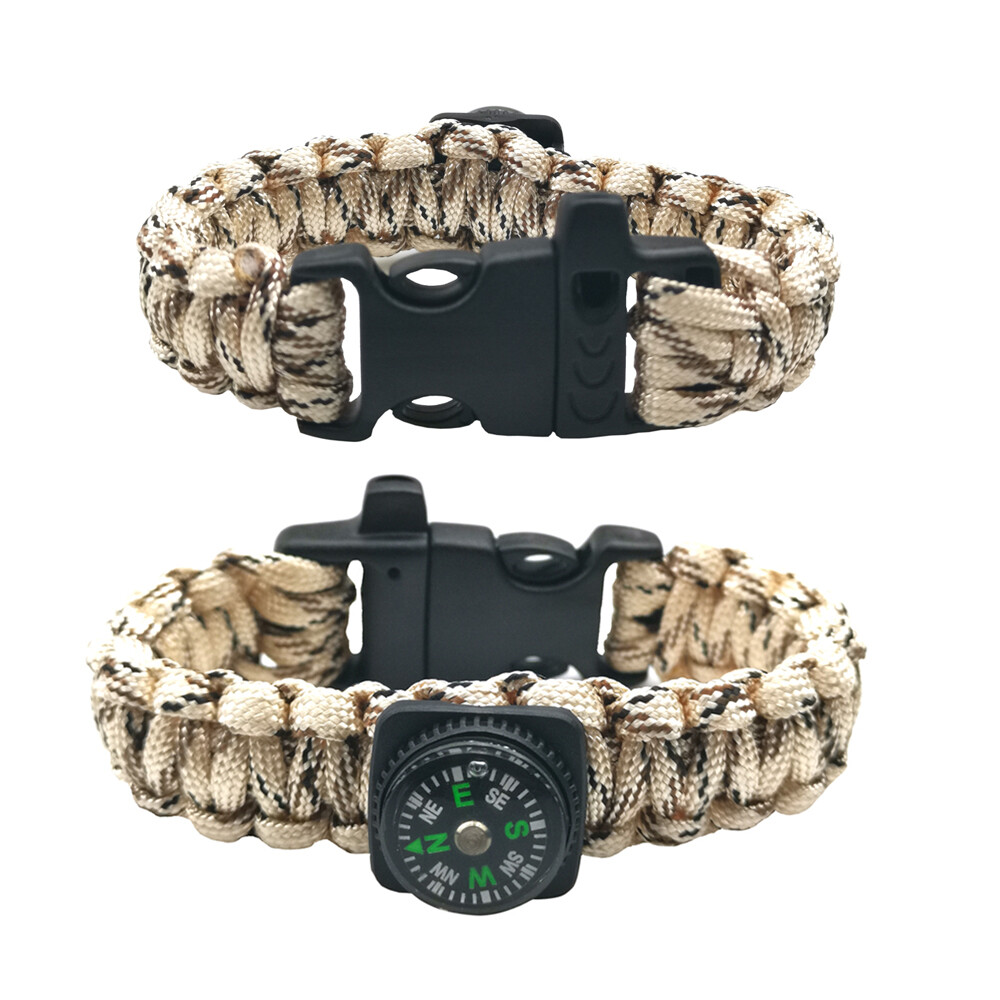 Hot Paracord Rope Compass Whistle Bracelet Wristband Survival Camping Hiking T5 eBay