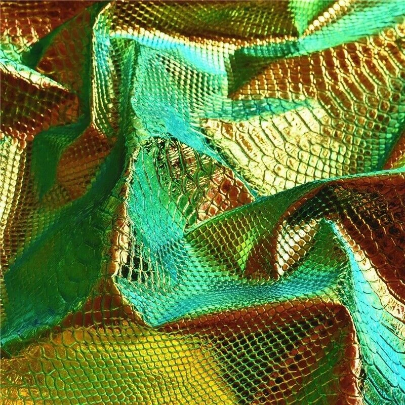 Laser Stoff Alligator Muster Reflektierend Kunstleder Glänzend Basteln - Bild 3 von 4