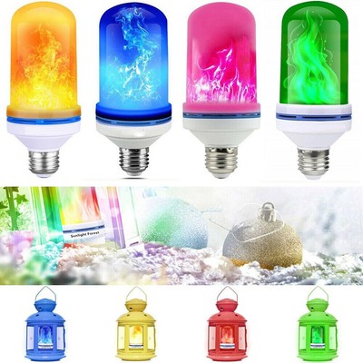 4 Mode E27 LED Fire Flicker Flame Light Simulated Burning Lamp Bulb Xmas Garden