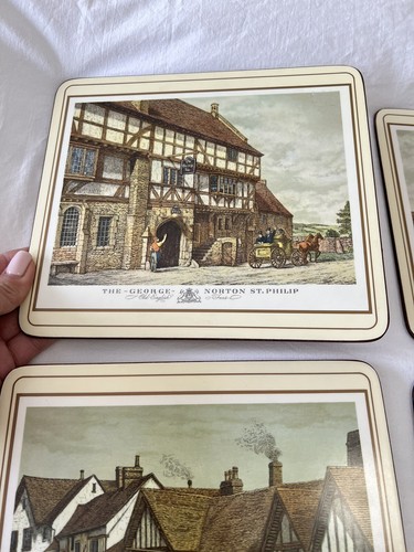 Pimpernel | 6 Old English Inns Cork Placemats Set Vintage | Small Tea Set - Picture 5 of 12