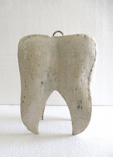 ANTICA VECCHIA ENORME INSEGNA PUBBLICITARIA DENTISTA ESPOSIZIONE CLINICA DENTI DEL GIUDIZIO - Foto 3 di 8