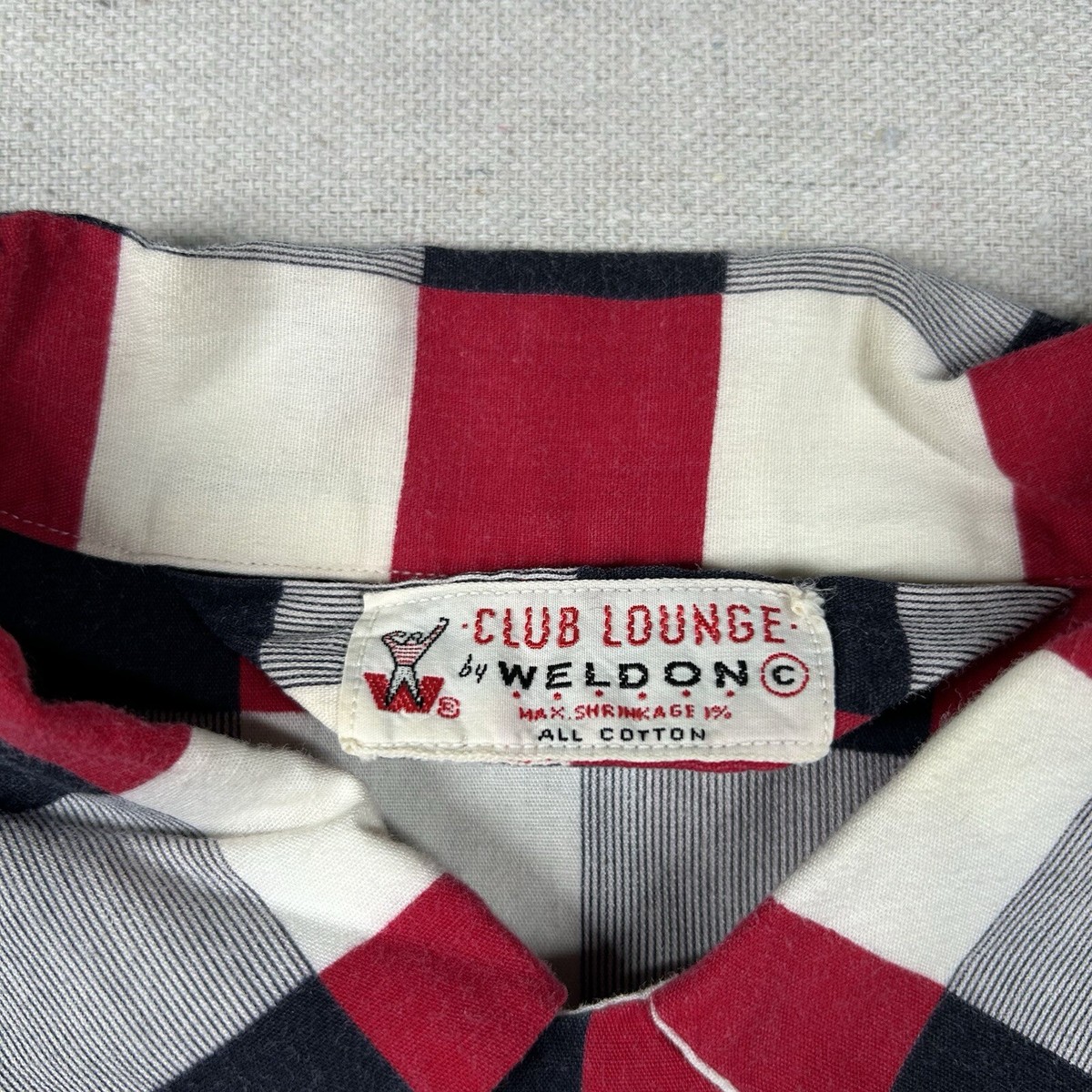 Vintage Weldon Shirt Men XL Club Lounge 1950s Loop Collar Mid