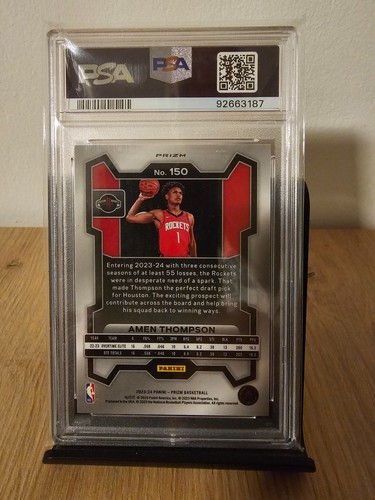 Amen Thompson 2023 Panini Prizm #150 Silver PSA 10 RC Houston Rockets - Bild 2 von 2