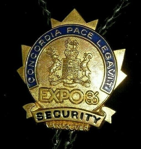 Rare Antique Obsolete Expo 86 Security Bolo Badge / Vancouver 1986 World's Fair - 第 1/5 張圖片