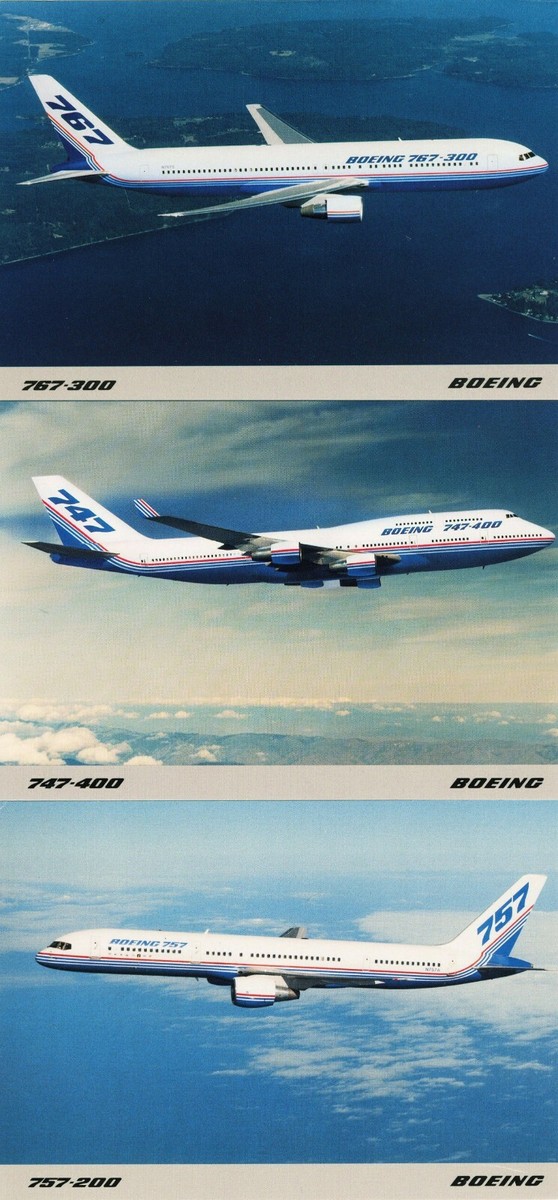 Lot of 125 Vintage New Old Stock Boeing Unused Postcards 747 757