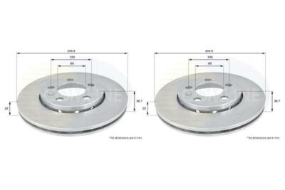 Front Coated Brake Discs FOR AUDI A1 8X 1.0 1.2 1.4 1.6 1.8 2.0 10->18 Comline