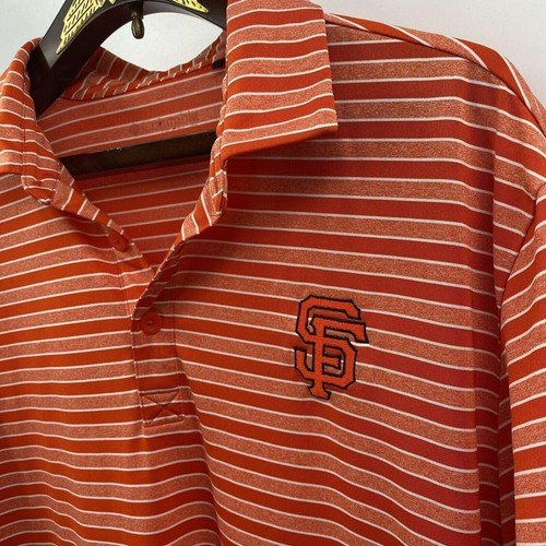 San Francisco Giants MLB Columbia Polo Men's Size Large Orange Striped - Picture 3 of 6