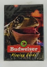 Vintage Budweiser Bull frog Playing Cards NIP Sealed Deck Made in USA 1996