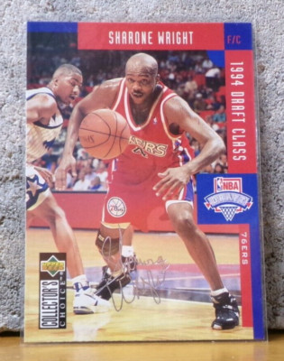 COOL BASKETBALL CARD SHARONE WRIGHT 76ERS UPPER DECK CC DRAFT CLASS SIGNATURE