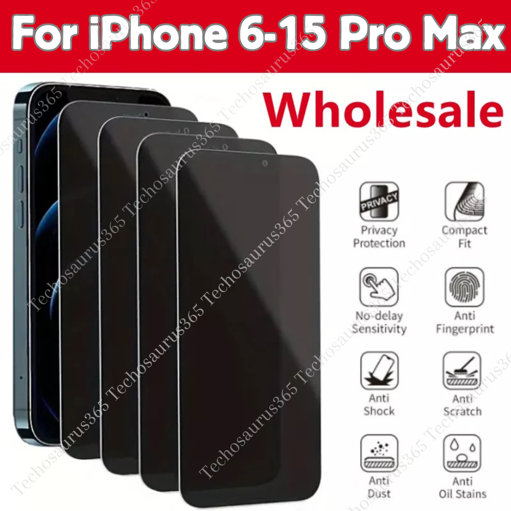 Privacy Screen Protector Tempered Glass Lot For iPhone 15 14 13 12 11 Pro XR 8 7