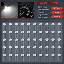 50x Cold White 3SMD LED Mini 4.7mm Bulbs Instrument Cluster Dash Panel Lights