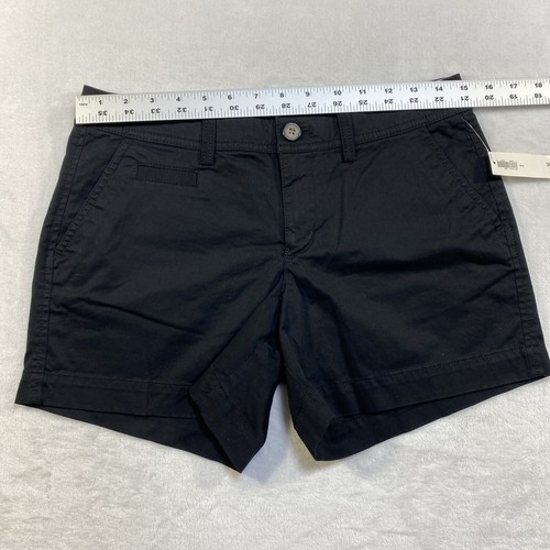 Old Navy Damenshorts 2 perfekte 5" khaki schwarz hoher Bund Reißverschluss geknöpfte Taschen - Bild 6 von 14