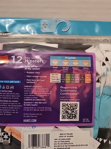 2👉🏻Hanes~VALUE PACK•size 14•Soft HIPSTERS Girls Underwear (Pack Of 12) - Picture 4 of 5