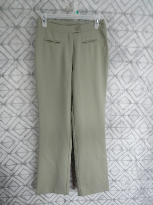 Star City Clothing Co Pants Size 3 Woman/Juniors Green Flat Front Button Zipper