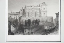 1833 Steel Engraving Royal Chateau Blois France Louis XII Francis I