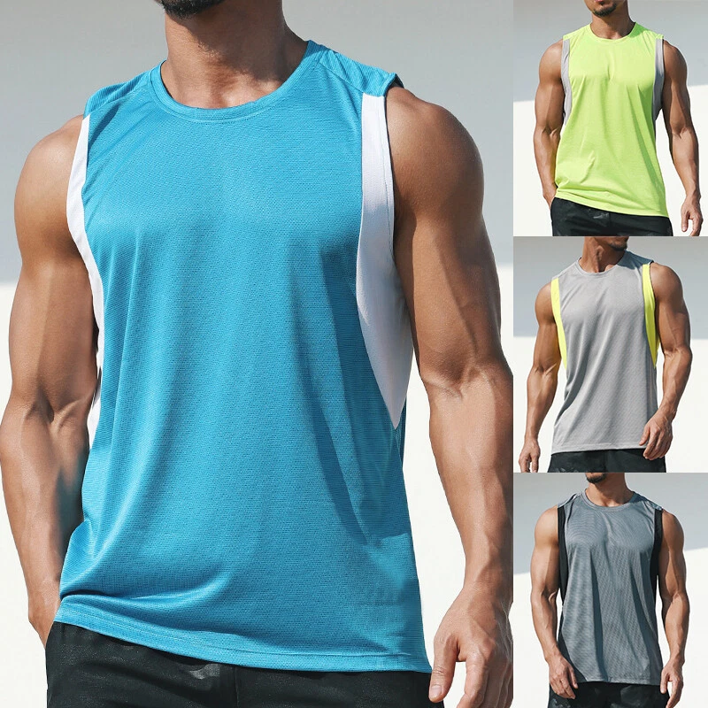 Mens Quick Dry Vest Fitness Muscle Tank Tops Sleeveless Workout Gym Sports  Shirt