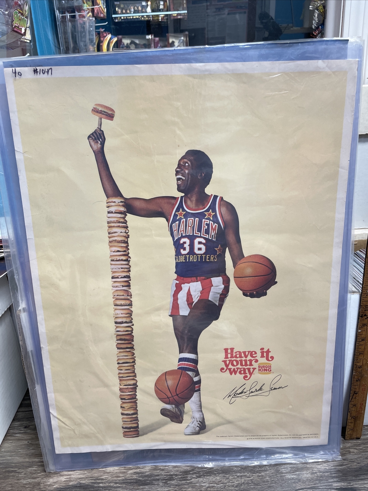 1976 Meadow Lark Lemon Globetrotter Burger King Have It Your Way Poster