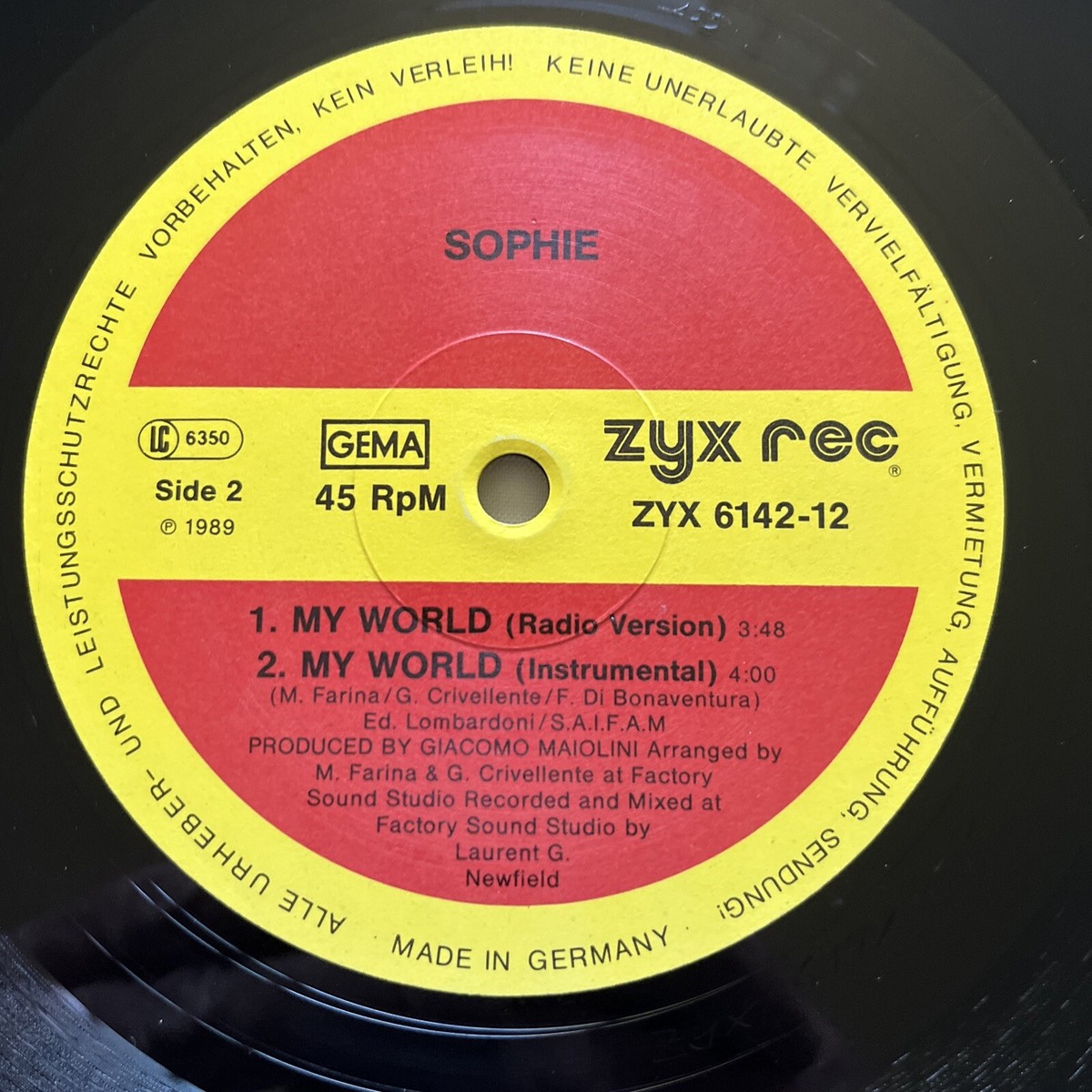 SOPHIE - My World OG 1989 GERMAN press 12