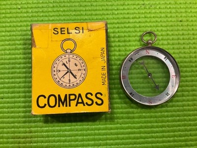 Vintage Selsi Pocket Compass No. 468/45 Made in Japan See-Through Map Reader