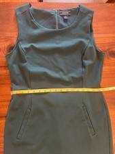 Lands' End Ponte Knit Green Sleeveless Sheath Dress 12 Rare