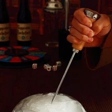 3 Pack Stainless Steel Ice Pick with Safety Wooden Handle for Home Kitchen Resta