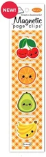 Avocado, Cherries, Orange, Banana Magnetic Page Clips Set of 4 by Re-marks