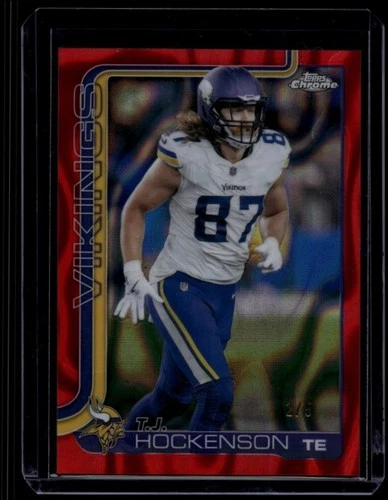 2025 Topps Chrome Football T.J. Hockenson #200 Red Lava Refractor /5