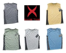 Game Time Men's Polyester Blend Muscle Shirt with Breathable Mesh Vent SM to XL