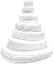 White Stiff Felt Circle 3/4 to 4 Inch Mixed Size Pack - 54Pc