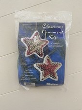 Sulyn CHRISTMAS STAR Beaded Ornament Kit 214-A Vintage Craft Set Of 2 NEW