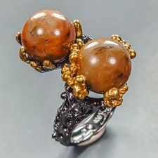 Vintage Natural Rutilated Quartz Ring 925 Sterling Silver Size 7 /R446613