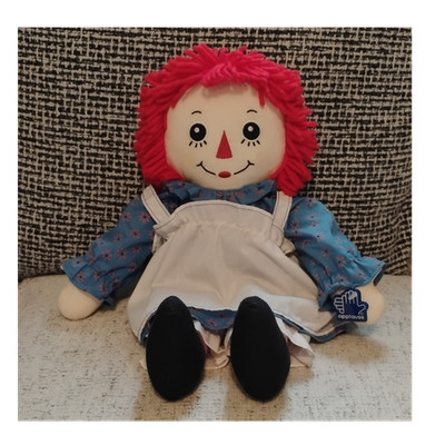 Applause Raggedy Ann Cloth Doll w/ Red Yarn Hair & 'I Love You' Heart