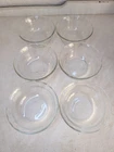 Vintage Pyrex Set 6 Clear Glass Custard Cups Scalloped Edge 175 ml Dessert 1960s