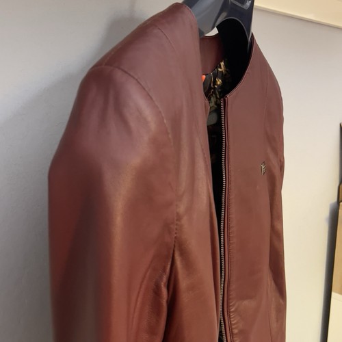 Philipp Plein Couture - Genuine Leather Jacket Women’s Burgundy Size S - Picture 6 of 16