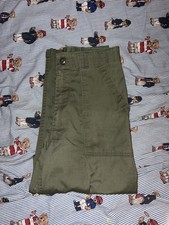 Vintage US OG 507 Utility Trousers Military Pants Green Fatigue Dura Press 30x31