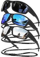 Polarized Sports Sunglasses Men UV400 Protection Lightweight Wrap Around Gogg...