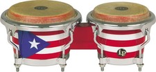 Latin Percussion LPMC Mini Tunable Puerto Rican Flag Wood Bongos LPM199-PR