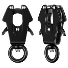 2 Pcs Frog Clip Black Dog Leash Clasp 360 Degree Swivel Clip Heavy Duty Quick