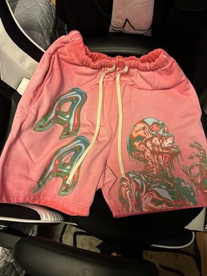 Men's Pink Green Augmented Graphic Sweat Shorts