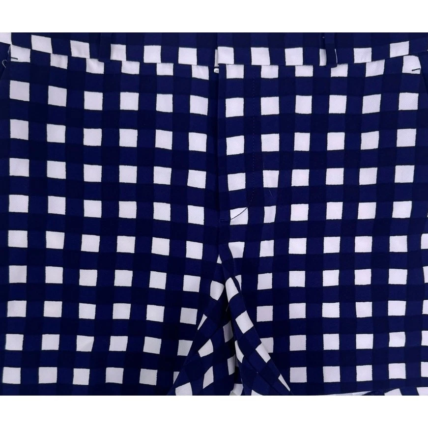 Pantalones Cortos Banana Republic Mujer NUEVOS NUEVOS CON ETIQUETAS Talla 8 Azul Cuadros Blancos  Foto 2 de 4