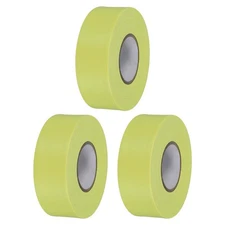 Flagging Tape 1.2"x148', 3pcs PVC Non-Adhesive Neon Marking Tape, Yellow