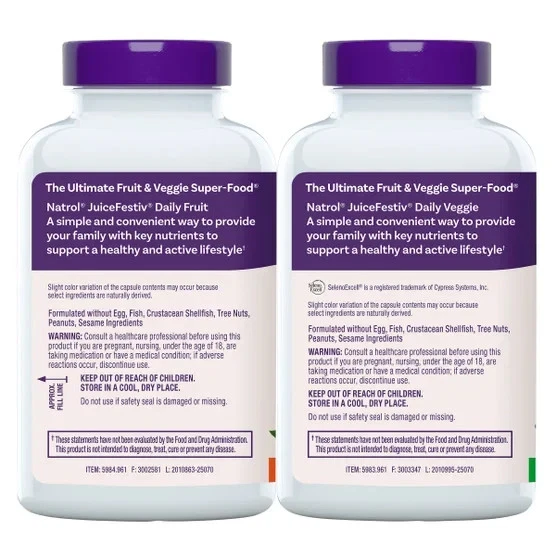 SUPLEMENTOS NATROL PARA MUJERES PROBIÓTICOS ENZIMAS DIGESTIVAS FRUTAS VERDURAS 240 CT ~ Foto 2 de 4