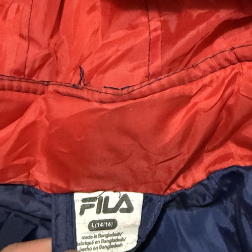 Vintage 90’s FILA Puffer Jacket Boys Red Size Large 14-16 Full Zip Outdoor Used - Picture 8 of 8