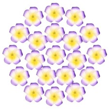20-Pack Artificial Plumeria Flower Heads, 3.74" Fake Flowers,Yellow Heart Purple