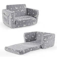 Kids Folding Sofa Bed with Safety Zipper, Lightweight Convertible Chair for Kids