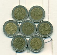 7 BI-METAL 500 PESO COINS from COLOMBIA (1995/2002/2006/2008/2010/2011/2012)