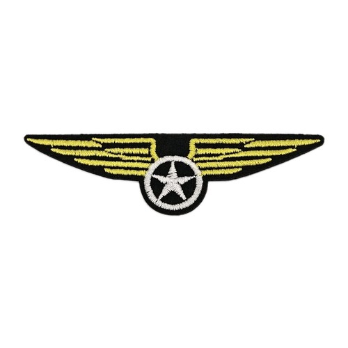 Militär Pilot Flügel und Sterne Aufnäher - gestickte Bügelbild Patches - Bild 1 von 3