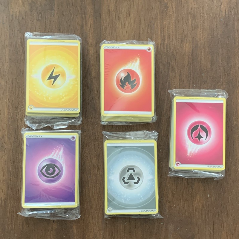 Pokemon TCG Sword & Shield Basic Energy Lot 5: Lightning Fire Psychic