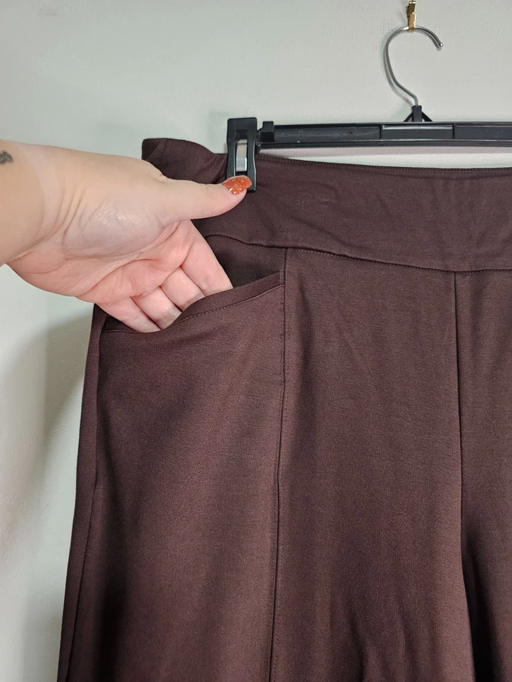 Cato Mid-Rise Pull-On Casual Flare Leg Career Pants Women's XL Brown Pockets - Image 3 of 4