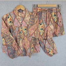Tigerlily Shirt & Shorts Womens 8 AU 4 US Floral 2 Piece Set Cotton Linen Boho
